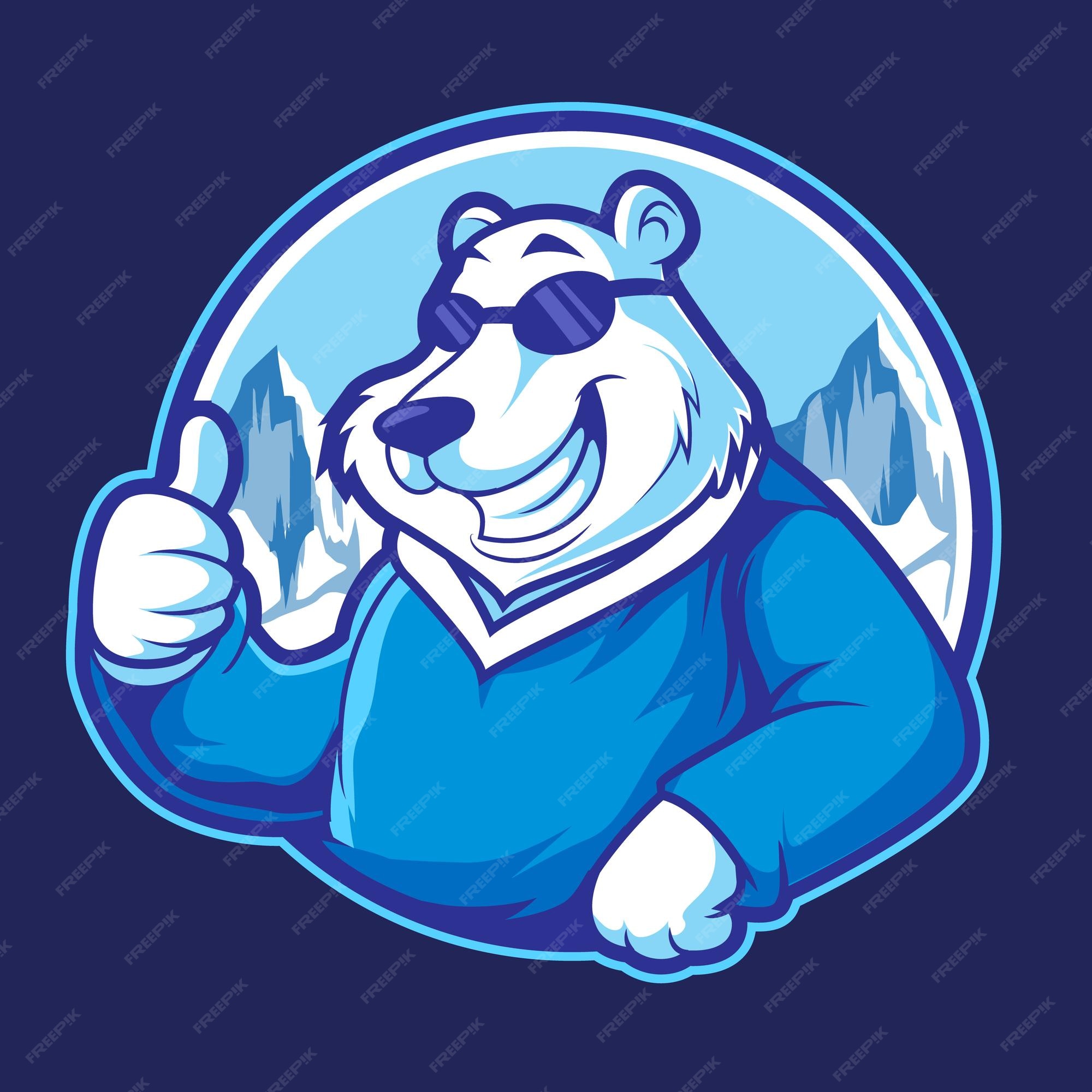 Premium Vector | Polar bear funny mascot logo vector background illustration concept Premium Vector | Polar bear funny mascot logo vector background illustration concept