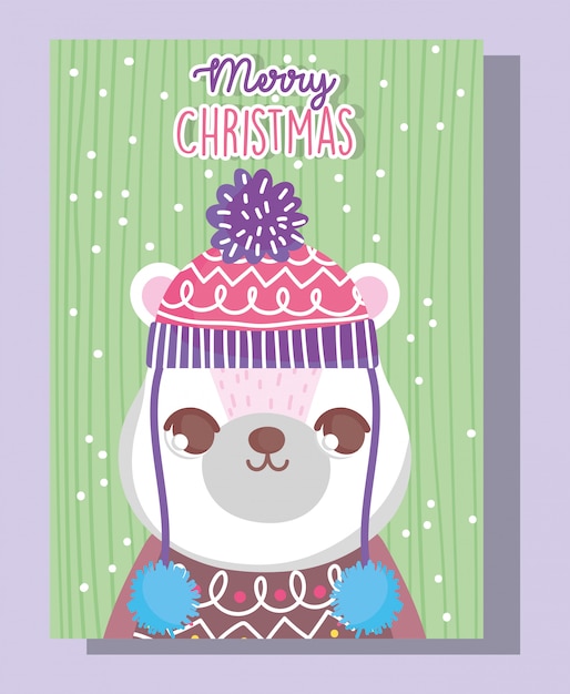 Polar bear happy merry christmas 