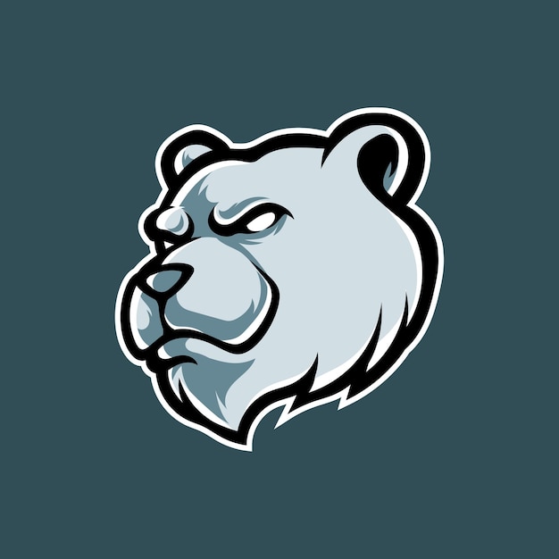 Polar bear head mascot logo