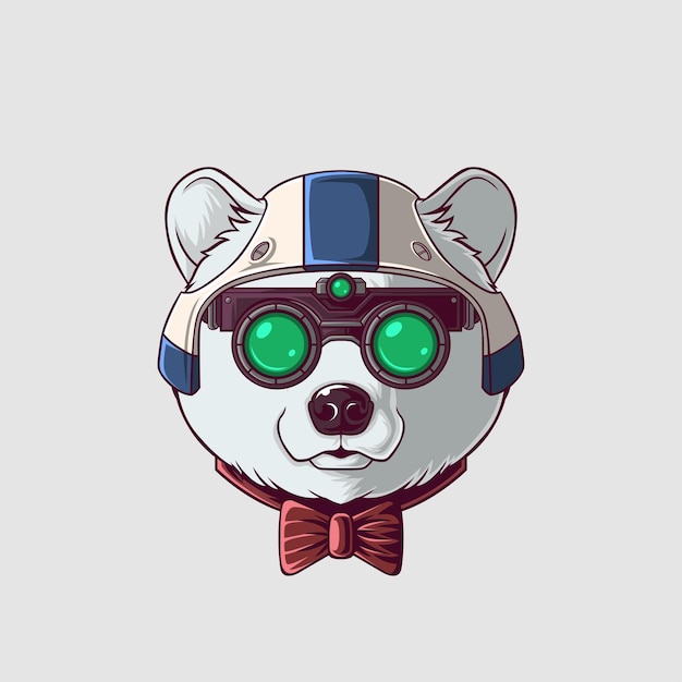 Vector polar bear illustration in a cute style