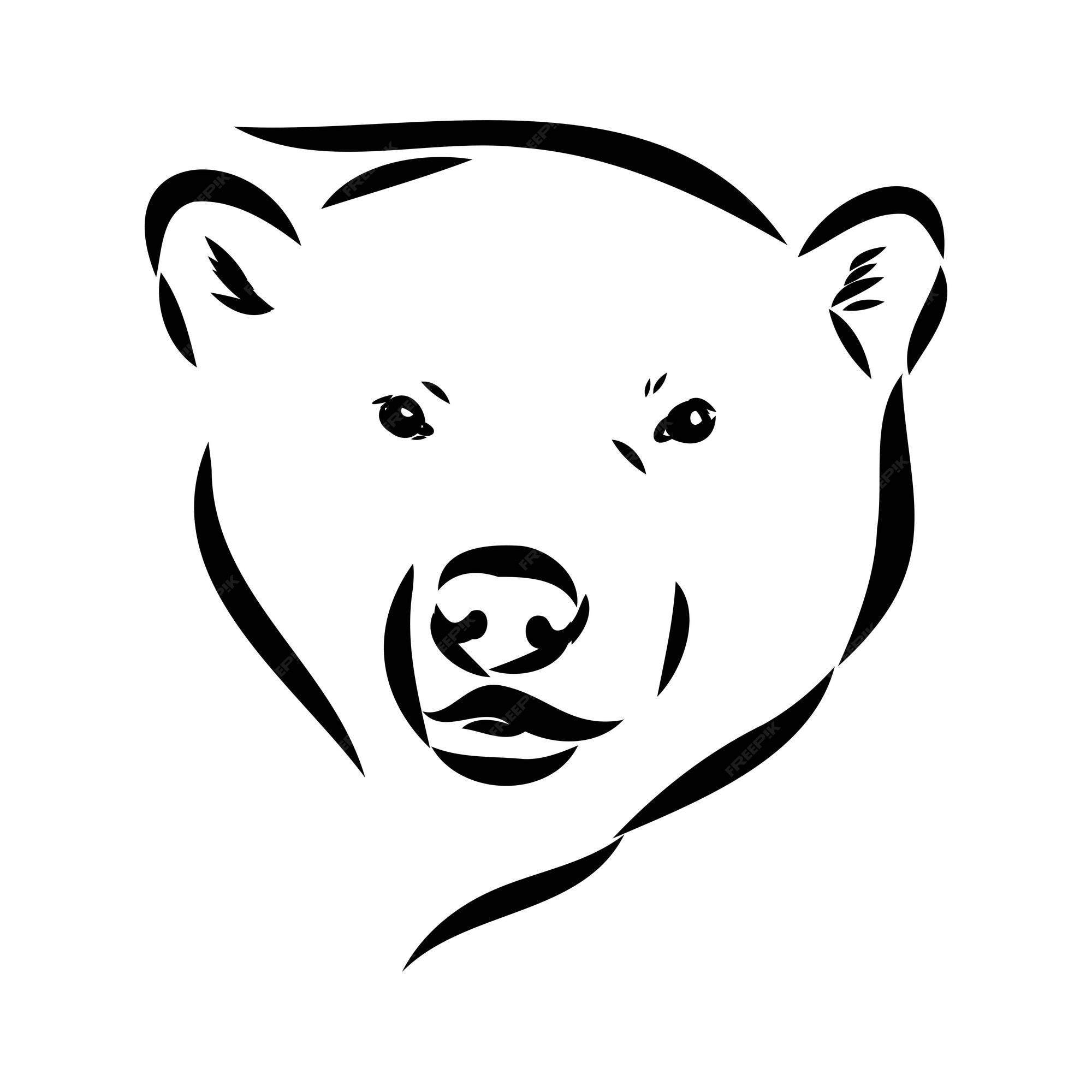 Polar Bear Face Outline polar-bear-face-outline