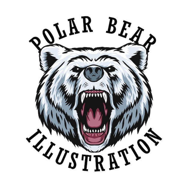 Vector polar bear illustration vector mascot