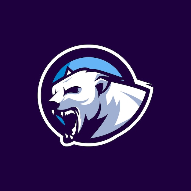 polar bear logo design with vector for team