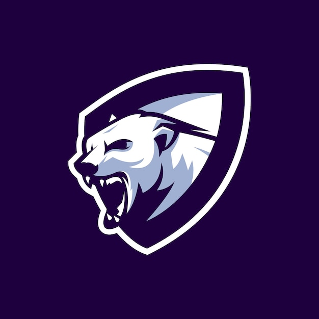 дизайн логотипа полярного медведя с вектором для команды