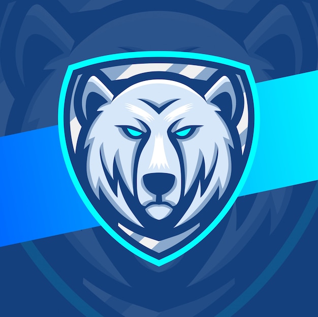 Orso polare mascotte esport logo design