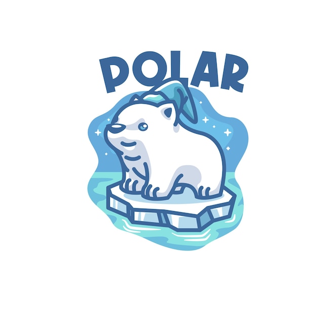 Vector polar bear mascot logo template