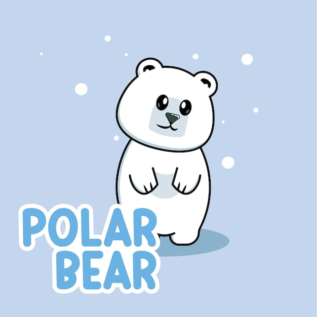 Vector polar bear in the middle of snow