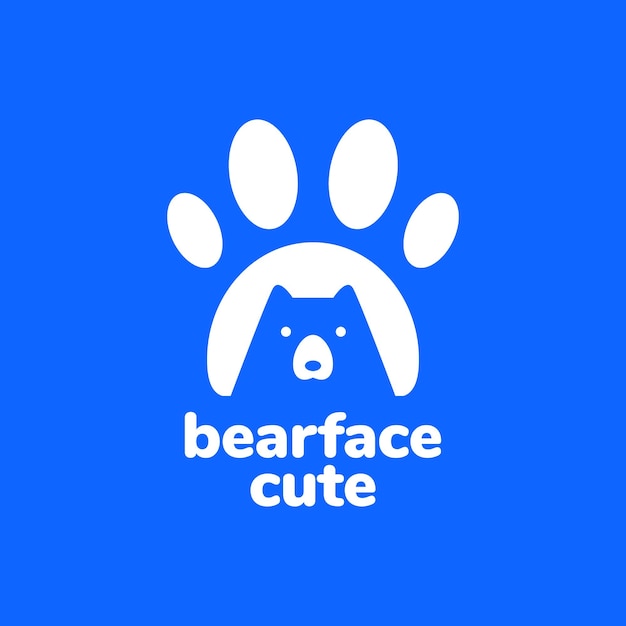 Vector polar bear paw mascot minimal modern logo vector icon illustration