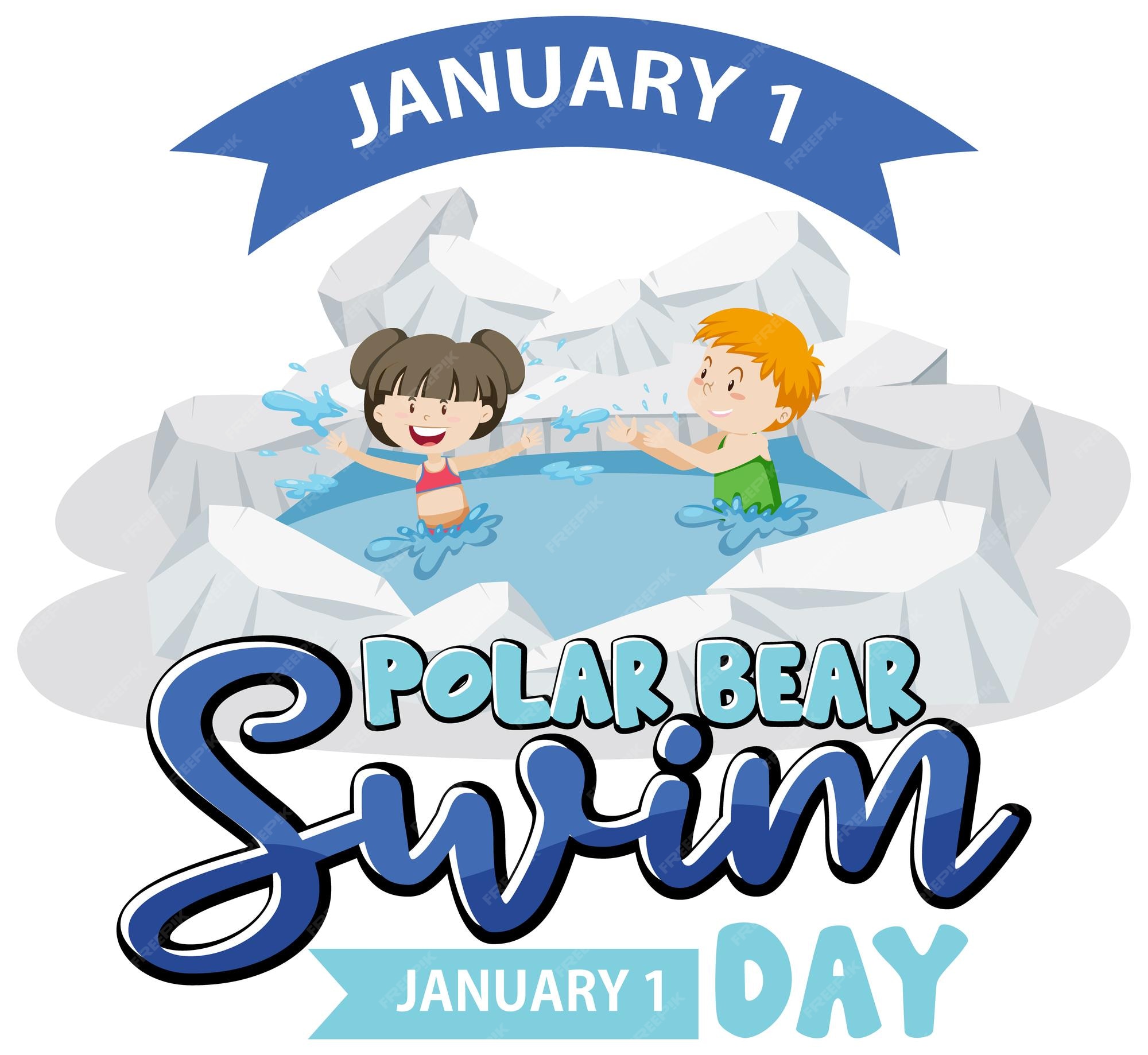 Premium Vector Polar bear plunge day icon