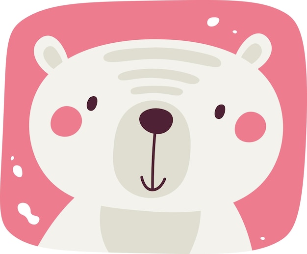 Vector polar bear portrait