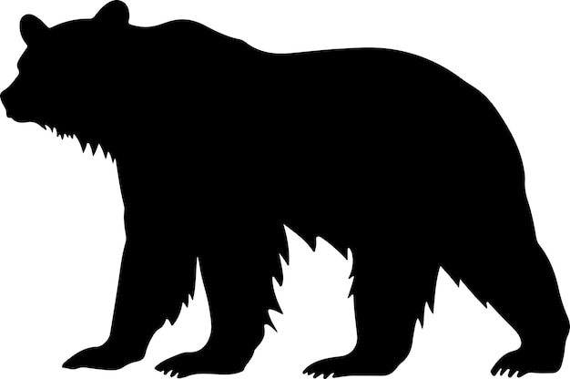 Vettore illustrazione vettoriale della silhouette dell'orso polare sullo sfondo bianco