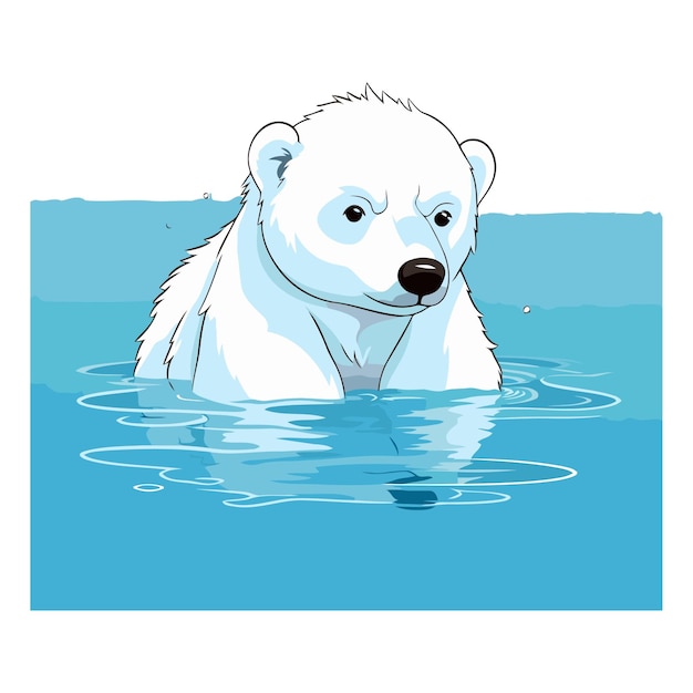 Polar bear swimming in the water of a polar bear