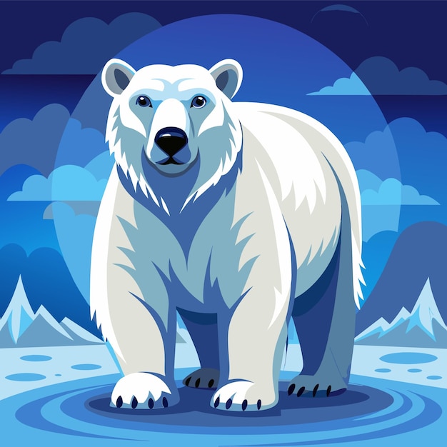 Vector polar bear vector cartoon illustration