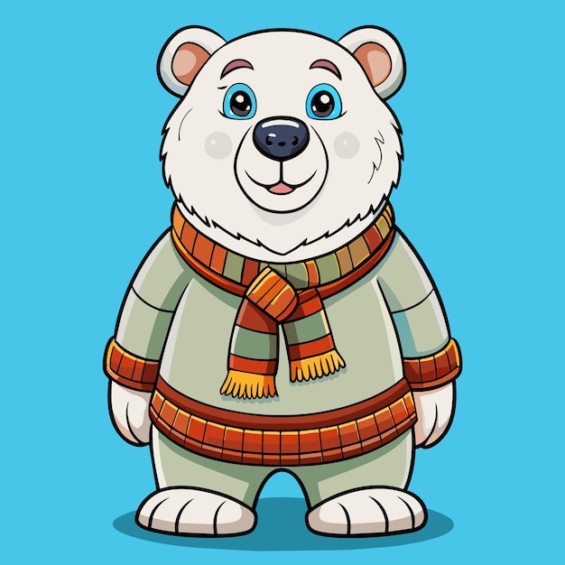 Vector polar bear vector cartoon illustration
