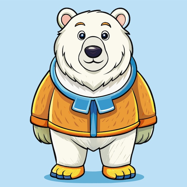 Vector polar bear vector cartoon illustration