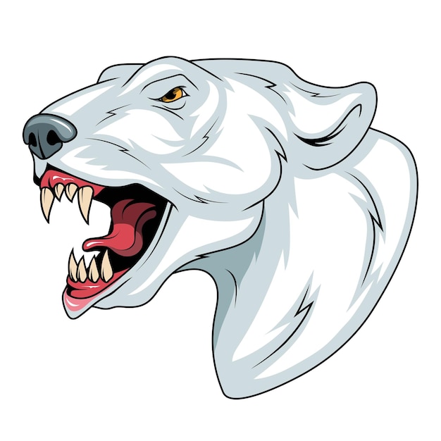 Vector polar bear vector illustration of a ursus maritimus evil terrestrial predator of the arctic