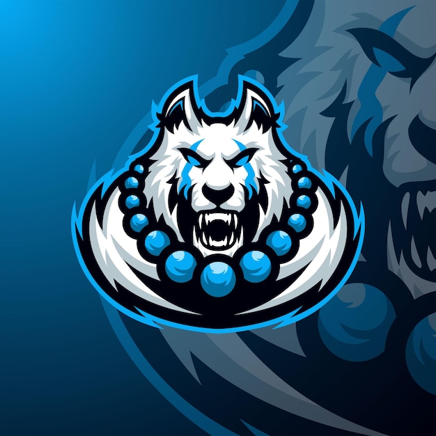 Polar bears masscot logo esport premium vector