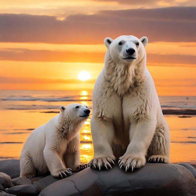 Vector polar bears playing churchill sunlight