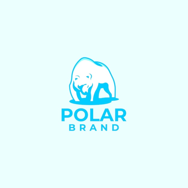 Вектор Логотип бренда polar с белым медведем на голубом фоне