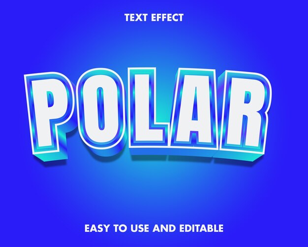 Polar Text Effect. Editable font style.