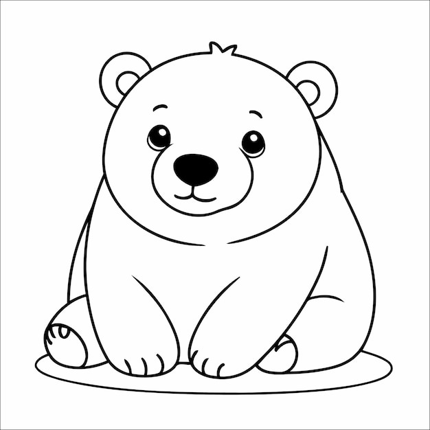 ベクトル 子供のためのシロクマぬりえページの描画