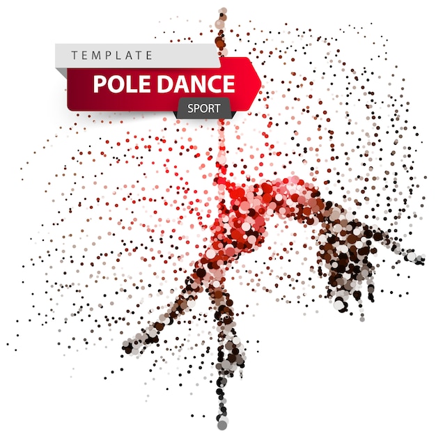 Pole dance, exotic, striptease - dot illustration