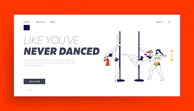 Pole dance landing page template.