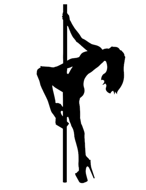 Pole dancer silhouette exotic dance