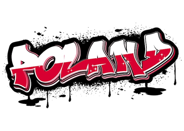 polen graffiti belettering typografie kunst illustratie