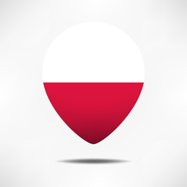 Polen kaartwijzers vlag met schaduw Pin vlag