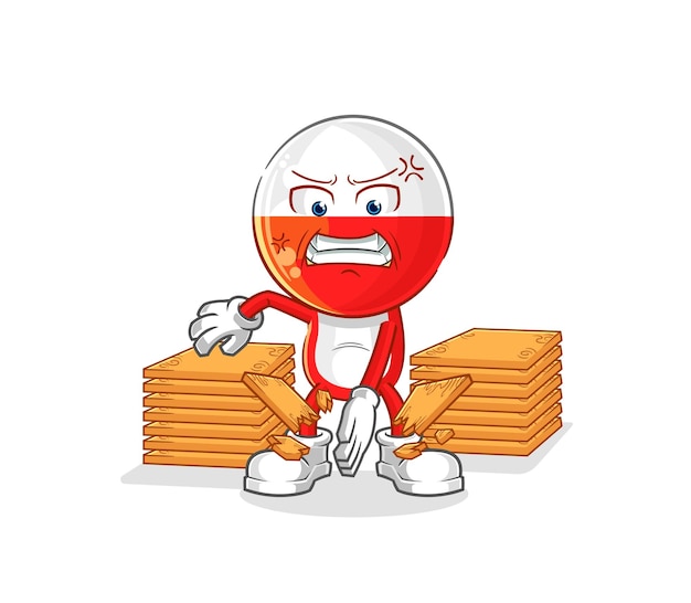 Polen karate mascotte cartoon vector