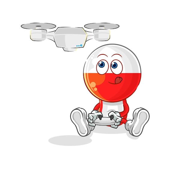 Polen met drone karakter cartoon mascotte vector