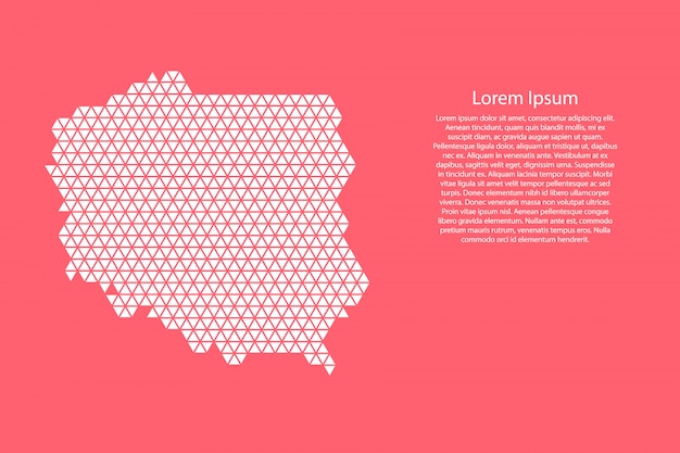 Polen schematische kaart gemaakt van rode driehoeken