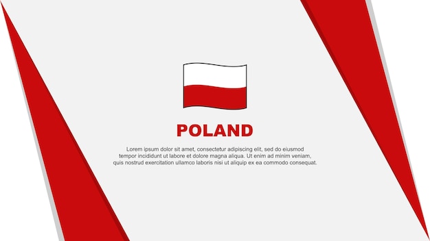 Polen Vlag Abstracte Achtergrond Ontwerpsjabloon Polen Onafhankelijkheidsdag Banner Cartoon Vector Illustratie Vlag Van Polen