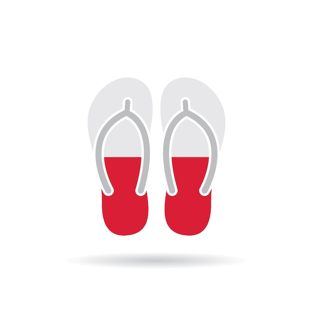 Polen vlag flip flop sandalen pictogram op een witte achtergrond