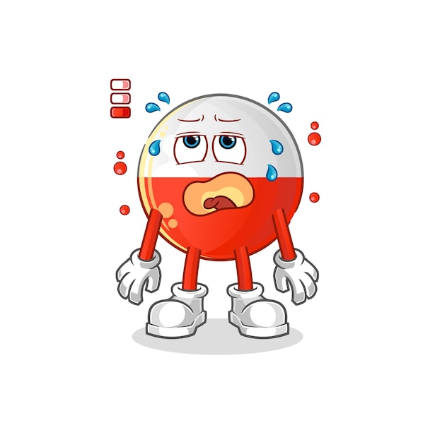 Polen vlag lage batterij mascotte. cartoon vector