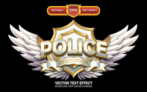 Police 3d logo or emblem with editable text effect