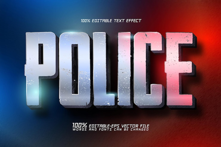 Vector police 3d text effect