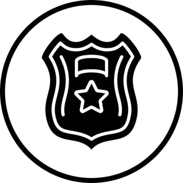 Vettore stile dell'icona del distintivo della polizia