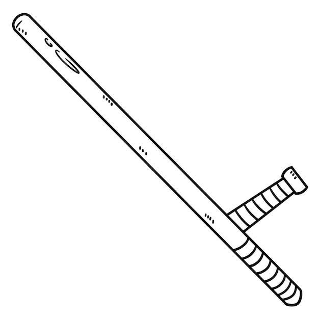 Police Baton Isolated Coloring Page for Kids