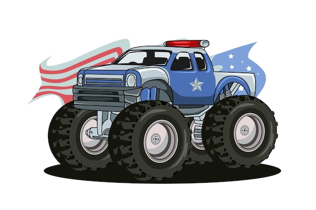 Vector police big truck