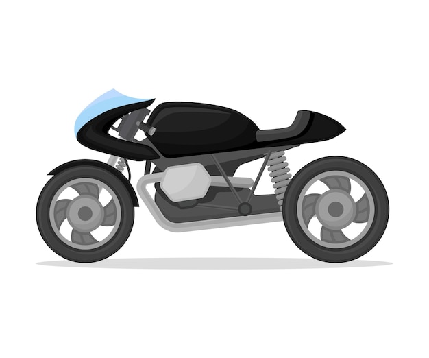 Police black speed motorcycle Side view Vector illustration on a white background