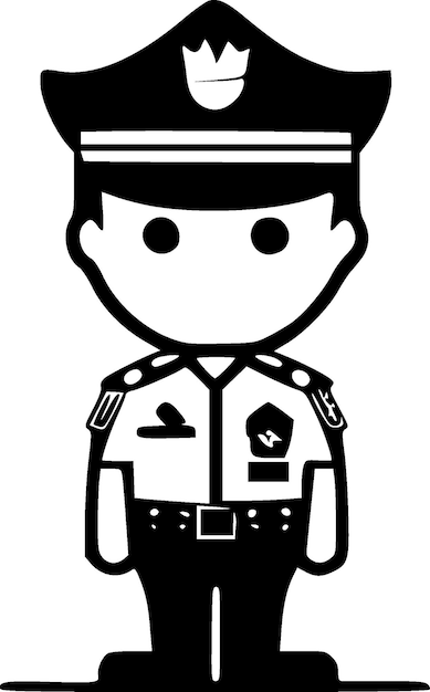 Vector police black and white vector illustration