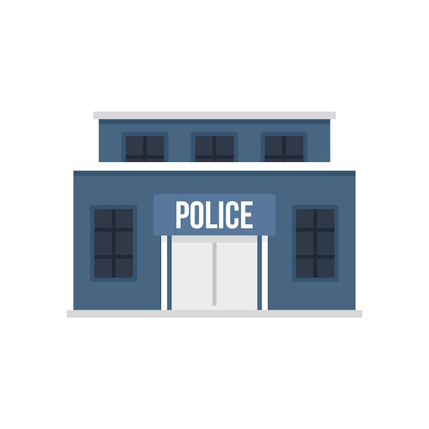 Vector police building icon flat illustration of police building vector icon isolated on white background