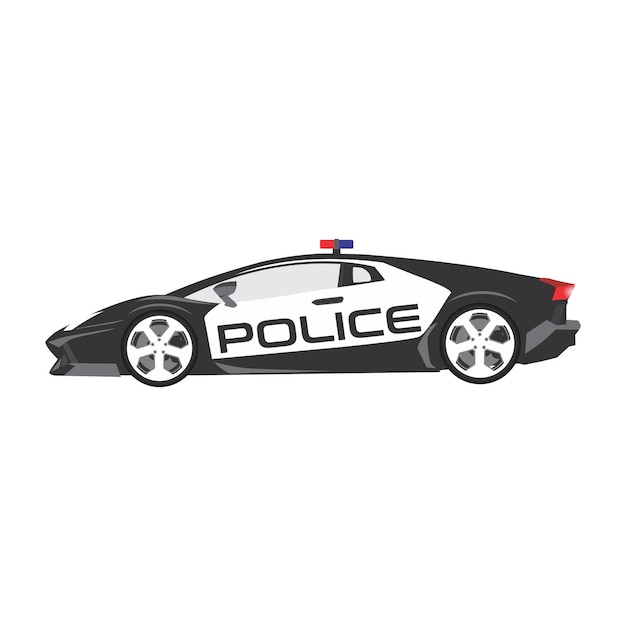 police car sport side view vector