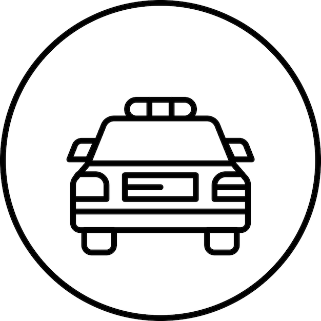 Police Car vector icon illustration of Crime and Law iconset