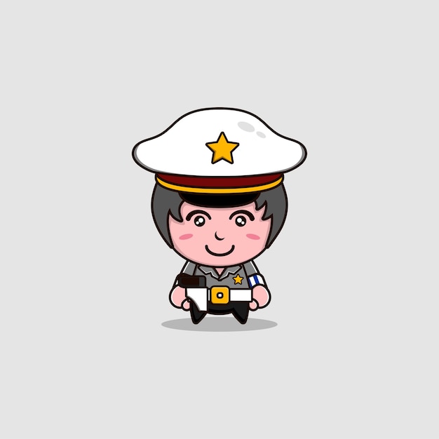 Police in cartoon style Premium vector