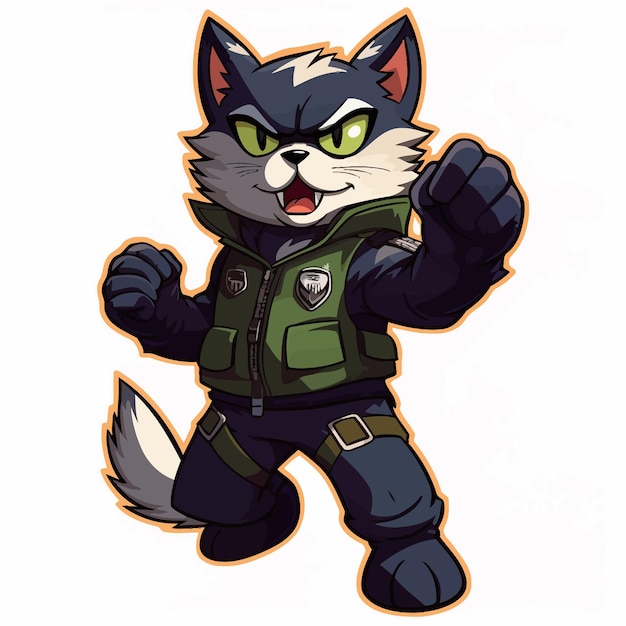 Vector police cat