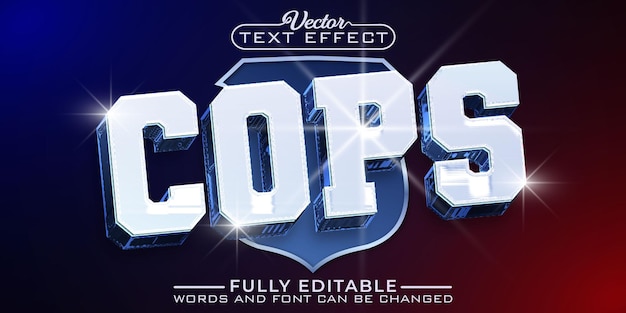 Police Cops Vector Editable Text Effect Template