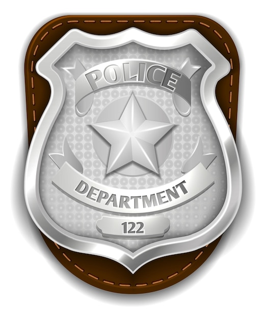 Police department badge Patrol officer Shield star isolated on white background